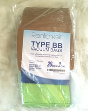 Reinlichkeit Type BB Vacuum Bags 20 Bags 2 Filters Filtration Hypo Allergenic 