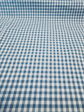 VTG 1/8 th Woven Gingham /Checks of White Light Blue Dorothy Gayle BTHY