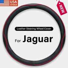 Customized Car Steering Wheel Cover Leather For Jaguar F-TYPE 14½- 16 inch Round