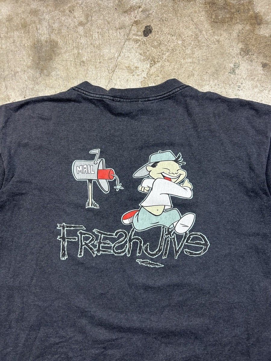 【ビンテージ】90s初期 FreshJive / 希少・レア Tシャツ (XL) Fresh Jive Vintage 90s T-Shirt Cartoon Streetwear, Skate, Large