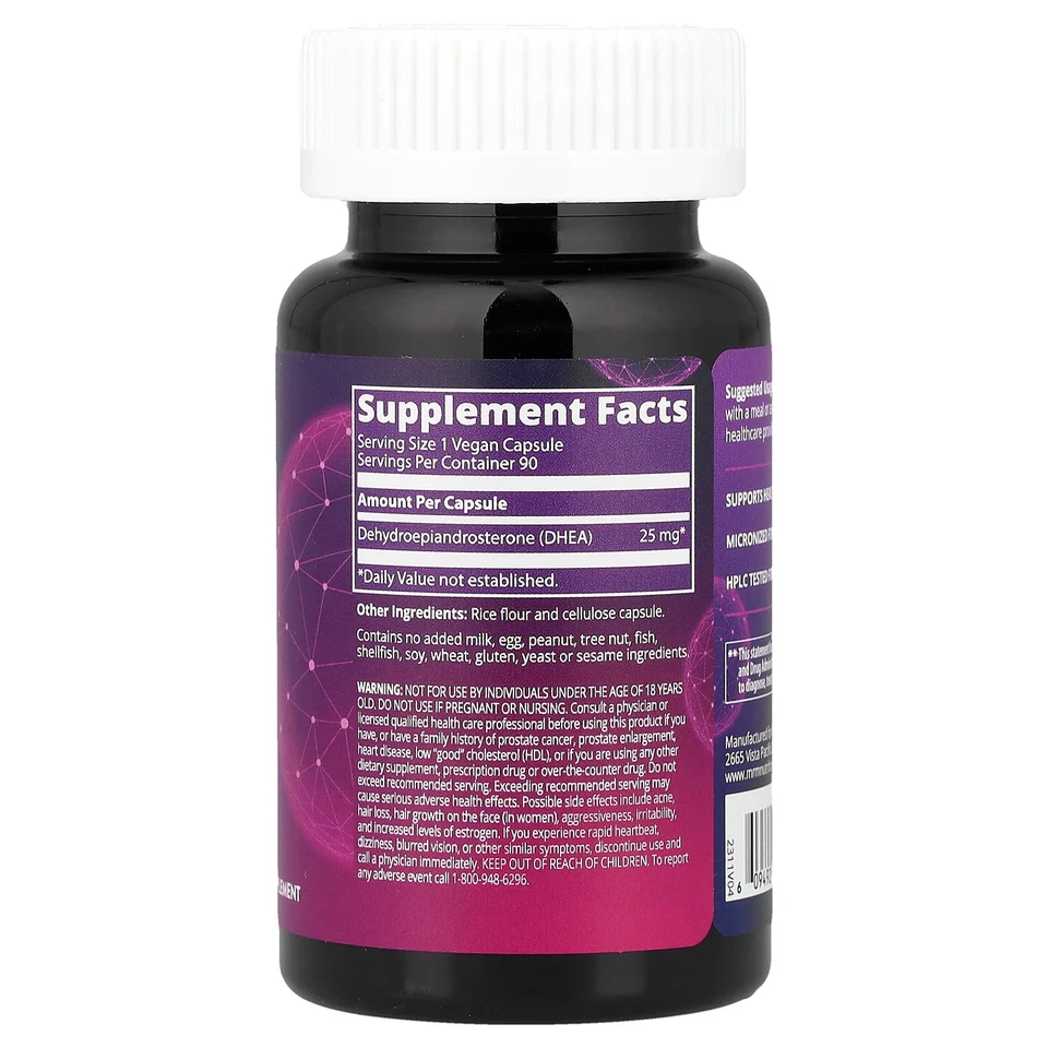 DHEA, 25 mg, 90 cápsulas veganas - Imagem 2 de 3