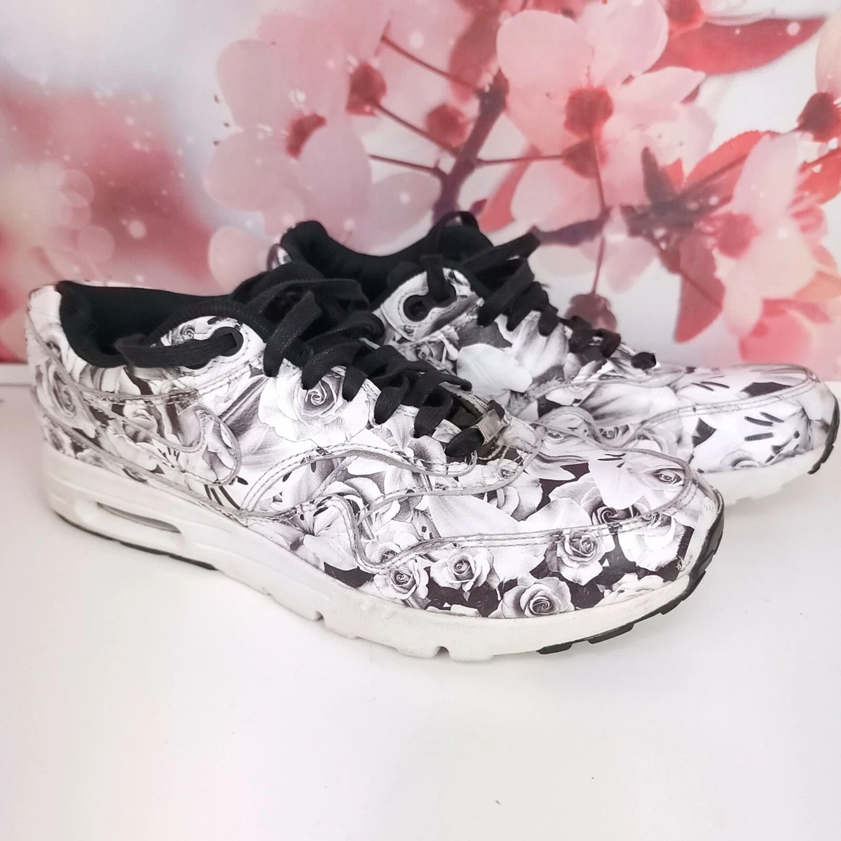 Besnoeiing Bestrooi Reorganiseren Nike Air Max 1 Ultra New York 2015 Black White Floral Sneakers Shoes Size  6.5 | eBay