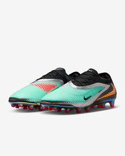 Nike Phantom 6 Low Elite AG Soccer Cleats Chrome Black IH3862-001 Unisex