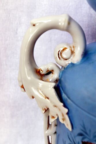 Jarrón de porcelana grande antiguo francés del París antiguo pintado a mano 18"" x 10"" 1850-1899 - Imagen 6 de 7