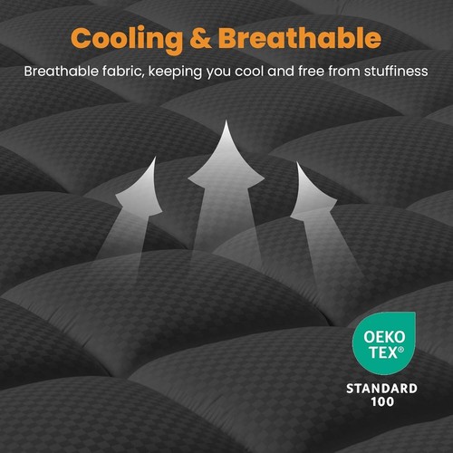 Cooling California King Mattress Pad - Quilted Breathable Topper with 21" Pocket - Picture 4 of 10
