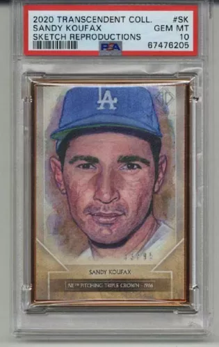 2020 TOPPS TRANSCENDENT COLLECTION SKETCH RE #SK SANDY KOUFAX 33/95 PSA 10 POP 1