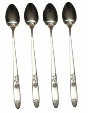 4 x Stainless Steel Stylish Long Handle Latte Ice Cream Sundae Coffee Spoon 20cm