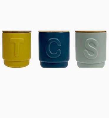ochre tea coffee sugar canisters