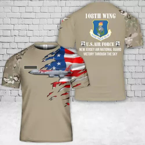 Custom Name New Jersey Air National Guard 108th Wing KC-135R Stratotanker TShirt