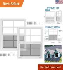 Versatile 2 Pack 18"x23" Shed & Garage Windows - White Tempered Glass