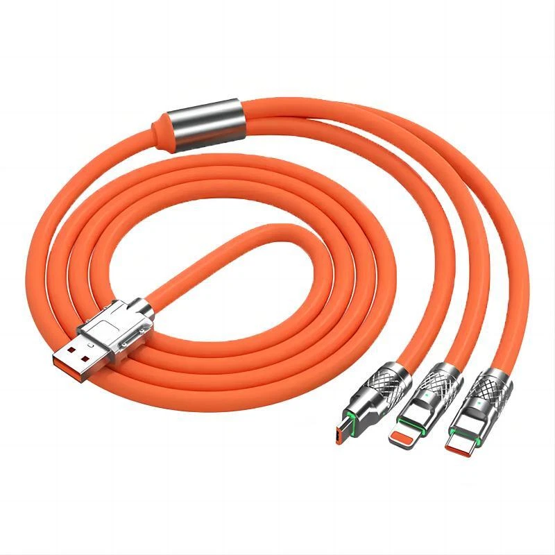 3 en 1 Multi CARGADOR RÁPIDO USB Cable de Carga 6A para iPhone-Android Tipo C/micro Foto 2 de 4