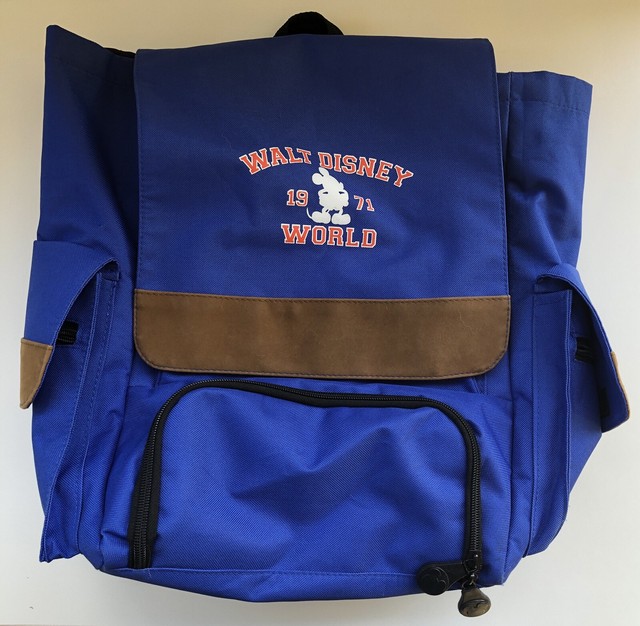Official Walt Disney World Backpack Mickey Mouse 1971 Blue Drawstring
