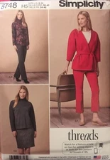 2018 Simplicity 8748 Top Pants Skirt Jacket Work Sewing Pattern 6 8 10 12 14