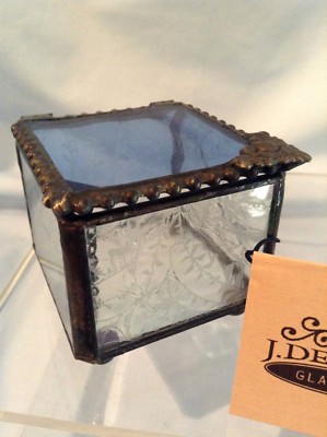 J. Devlin Glass Box Pale Blue and Clear Glue Chip 2.25'' x 2.5'' x 2'' $39.99