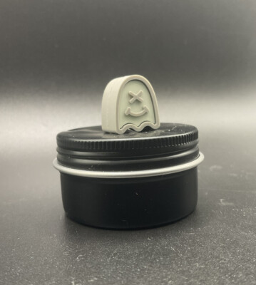 WKRMN Ghosty Gray/White Blue Glow PVC EDC Zipper Pull Bead
