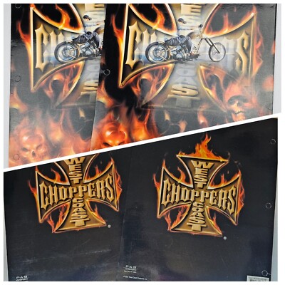 Vintage 2004 Set Of 2 West Coast Choppers Pocket Folders by F A B Starpoint