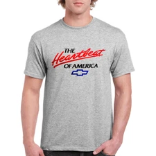 The Heartbeat Of America Logo - Retro Chevy Ringspun Cotton Sport Gray T-shirt