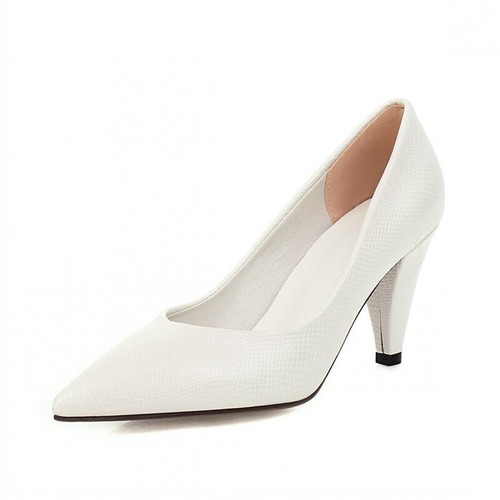 Zapatos de salón formales de vestir para mujer con tacón de gatito punta puntiaguda poco profundos sin cordones 6 colores - Imagen 16 de 18