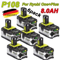 6X 8.0Ah 18V Lithium Akku FüR Ryobi One Plus RB18L50 P108 P107 P104/DE