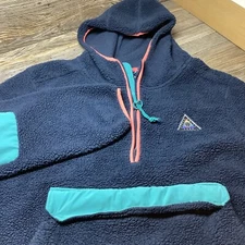 Aeropostale 1/4 Zip Sweater Adult Large Blue Faux outter 100% polyester Hoodie