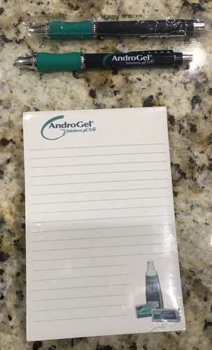 NEW AndroGel Promo Drug Rep Giveaway Post It Notes Pad VTG Low Testosterone Gel