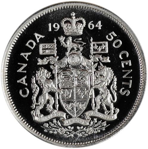 1964 50C Canada Proof Like Silver Half Dollar - Picture 2 of 4