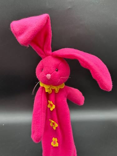 2 Pink Bunny Rabbits Wire Body Plush with Wired Poseable Ears Weighted Easter - Picture 7 of 7