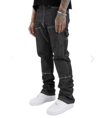 Mint Crew Denim Carpenter Pant Flare Black Sz 30 Jeans Pants | eBay 