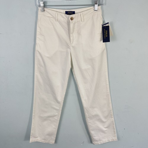 NWT Polo Ralph Lauren Boys Size 14 Classic White Chino Pants Straight Leg