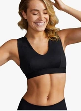 New Tommie Copper Posture Correcting Support Bra Black Copper, Sweat Odor Reduce