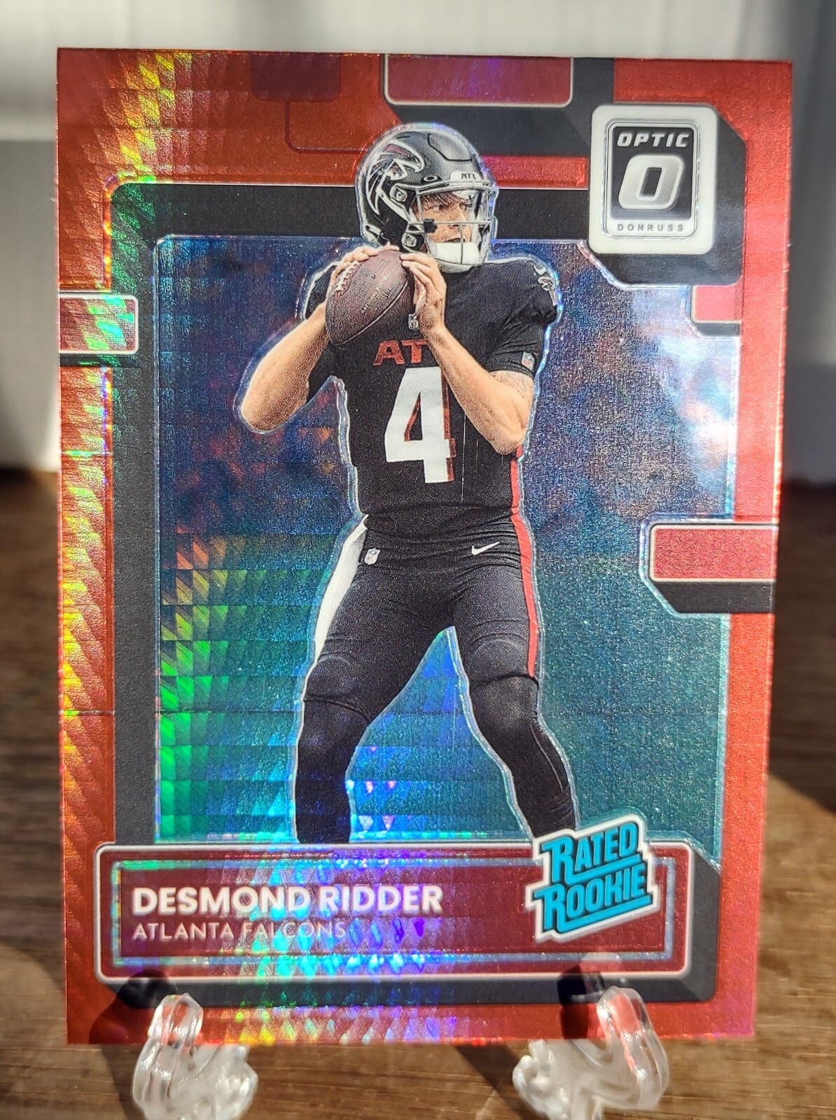 2022 Panini Donruss Optic - Rated Rookie Red Hyper Prizm#202 Desmond Ridder (RC)