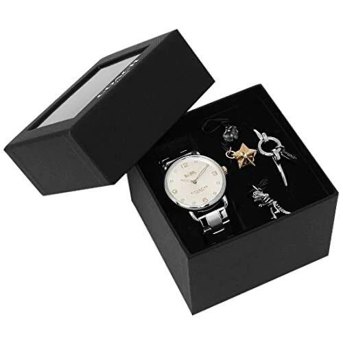 Orologio da donna Coach 14000056 Delancey quadrante argento acciaio inox nuovo con scatola set regalo