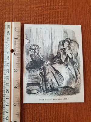 Harper's Weekly 1859 Sketch Print Aunt Dagon and Mrs Dinks