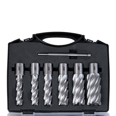 US Stock 6pc Set Annular Cutter3/4''Weldon Shank 9/16~1-1/16''Magnetic Drill Bit