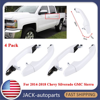 4 Pack For 2014-2018 Chevy Silverado GMC Sierra Olympic White Door Handles Set