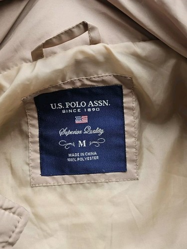 U.S. Polo ASSN. Women’s Puffer Jacket Fur Hood Medium Beige Neutral W - Picture 8 of 9