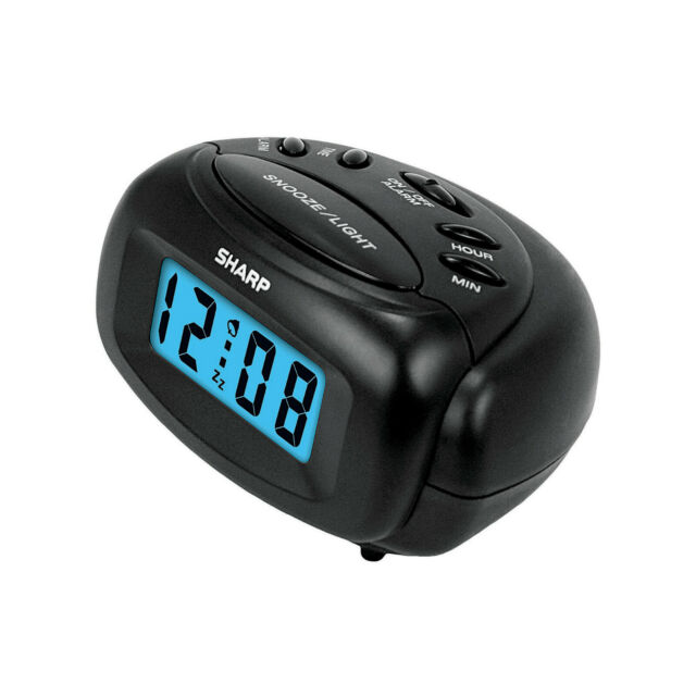 Sharp COMPACT DIGITAL ALARM CLOCK • BATTERY OPERATED Touch Activated