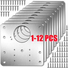 12 Metal Repair Fixing Door Hinge Cupboard Plate With Screws For Kitchen Cabinet