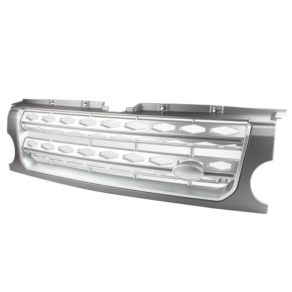 Para Land Rover Discovery LR3 grade dianteira para-choque malha favo de mel prata 2003-2009 - Imagem 2 de 4