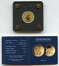 TCHAD 3000 F 2019 LINGOTTO ORO 999,9 GOLD BRITANNIA INGHILTERRA BULLION