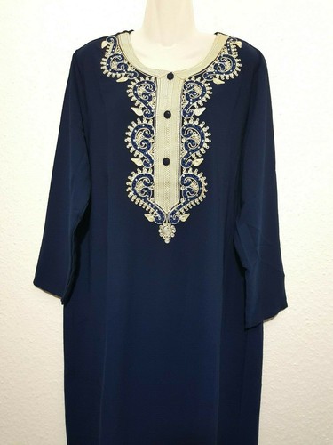 Abaya Maxikleid arabisches Abendkleid Takschita Jellabiya Djelaba EID M - XXXL - Picture 2 of 2