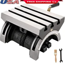 Heavy Duty Tilting Milling Table Adjustable Angle Plate Crank Handle T Slots New