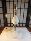 Vintage White Hobnail Milk Glass Table Lamp 13.5" Tall