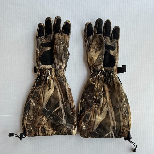 Cabelas Waterfowl True Timber GORE-TEX Decoy Gloves Mens M Insulated 18" Long - Picture 2 of 5