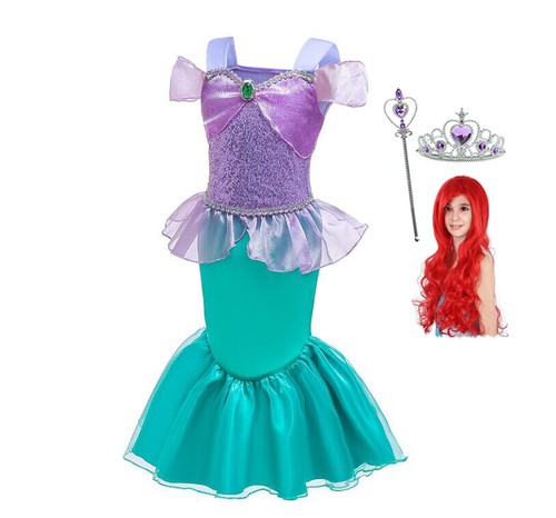 GIRLS KIDS cute Mermaid Costume Ariel 