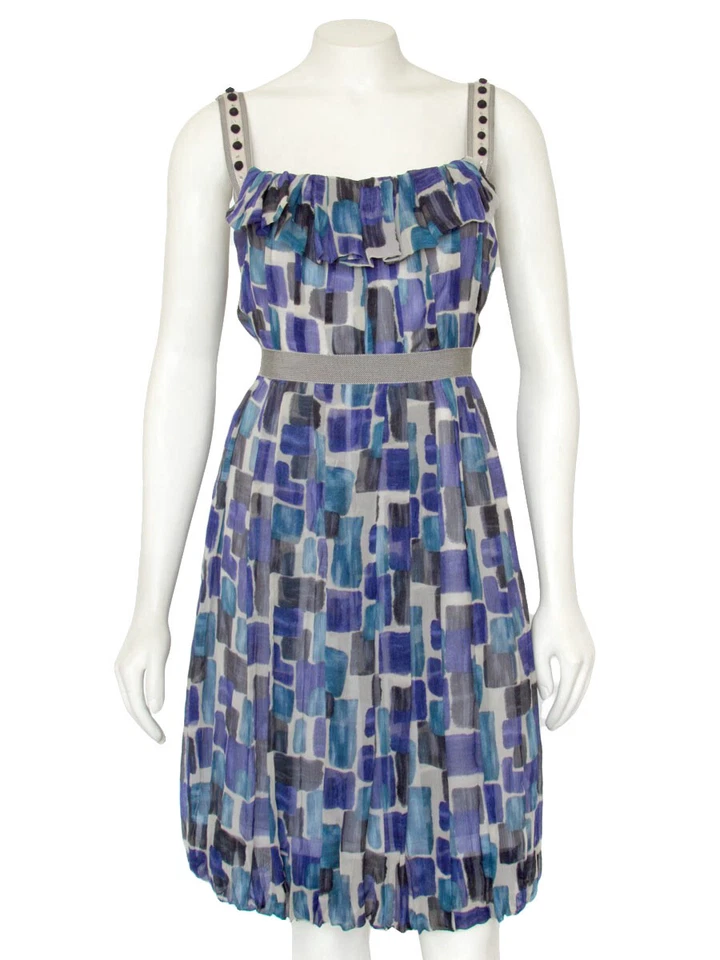 *¡LIQUIDACIÓN!* Vestido Lela Rose adornado 100 % seda sin mangas dobladillo burbuja talla 6 Foto 2 de 4