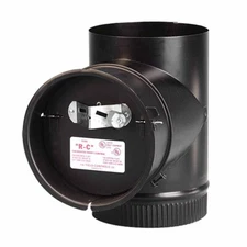 5" Diameter Black Barometric Damper w- Tee