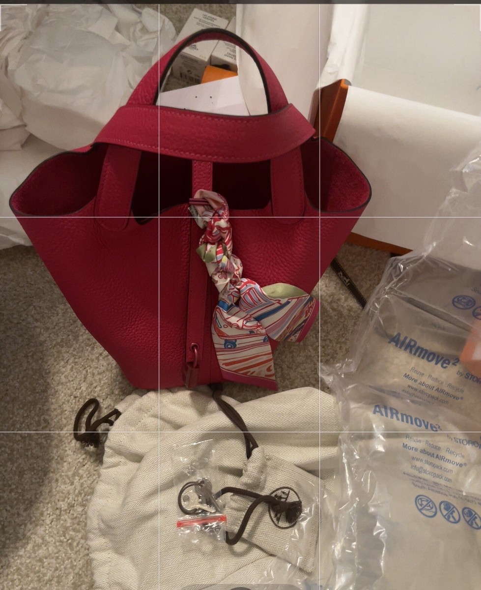 NEW Hermes Monochrome Picotin 18 Rose Mexico Clemence Pink
