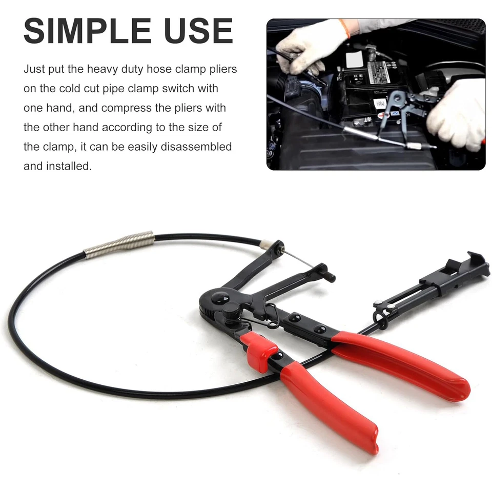 24" Flexible Hose Clamp Pliers Locking Tool Fuel Oil Water 2FT Long Reach - Image 2 of 4