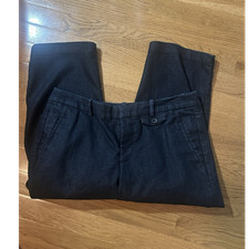 Dockers Women's Blue Denim Capri Pants Flat Front Button Pockets Stretch 6